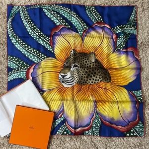 Hermes Limited Edition Baobab Jaguar Cat Scarf